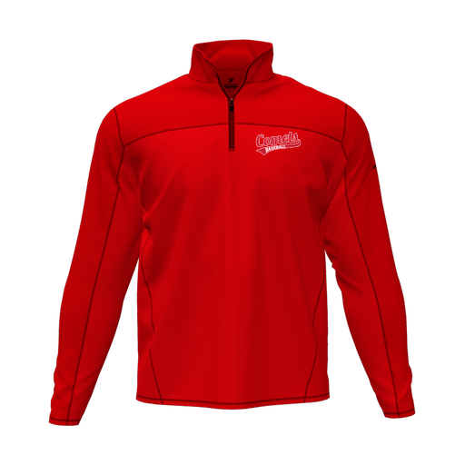 [CUS-DFW-QTRZ-PER-LSL-RED-AS-LOGO3] Quarter Zip Pullover (Adult S, Red, Logo 3)