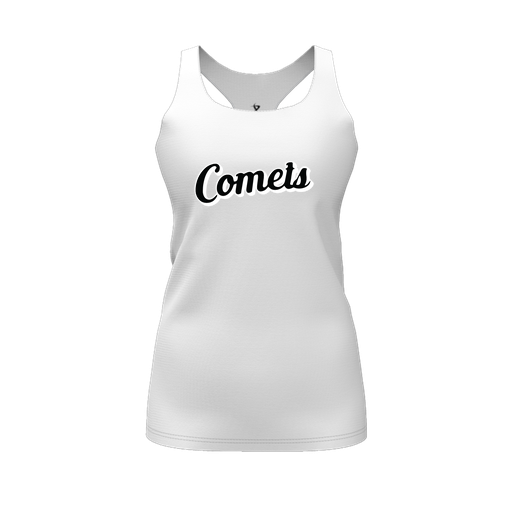 [CUS-DFW-RCBK-PER-WHT-FYS-LOGO1] Racerback Tank Top (Female Youth S, White, Logo 1)