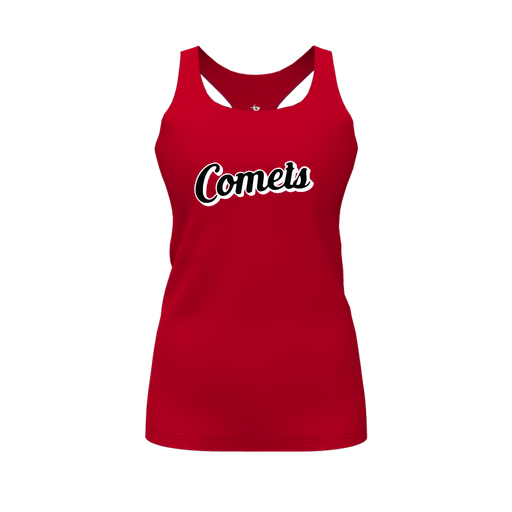 [CUS-DFW-RCBK-PER-RED-FYS-LOGO1] Racerback Tank Top (Female Youth S, Red, Logo 1)