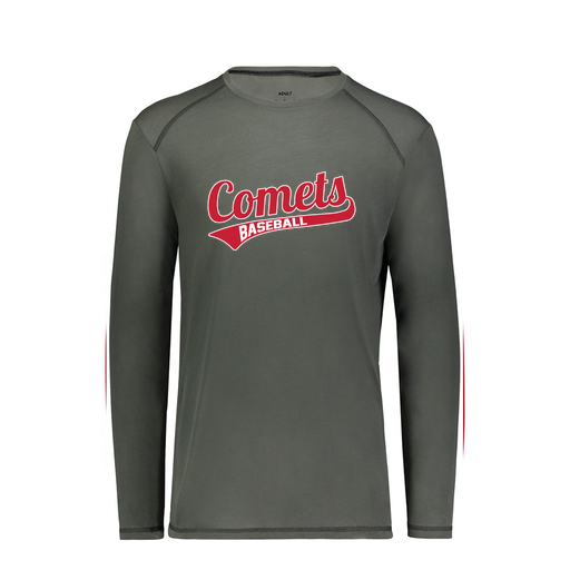 [6845.98D.S-LOGO3] Men's SoftTouch Long Sleeve (Adult S, Gray, Logo 3)
