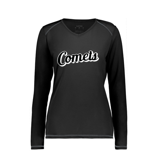 [6847.080.XS-LOGO1] Women's SoftTouch Long Sleeve (Female Adult XS, Black, Logo 1)