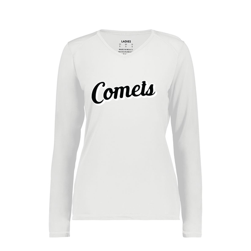 [6847.005.XS-LOGO1] Women's SoftTouch Long Sleeve (Female Adult XS, White, Logo 1)