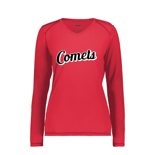 [6847.083.XS-LOGO1] Women's SoftTouch Long Sleeve (Female Adult XS, Red, Logo 1)