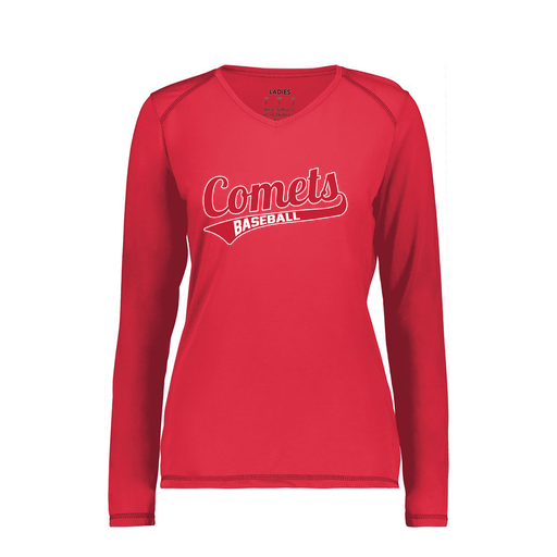 [6847.083.XS-LOGO3] Women's SoftTouch Long Sleeve (Female Adult XS, Red, Logo 3)