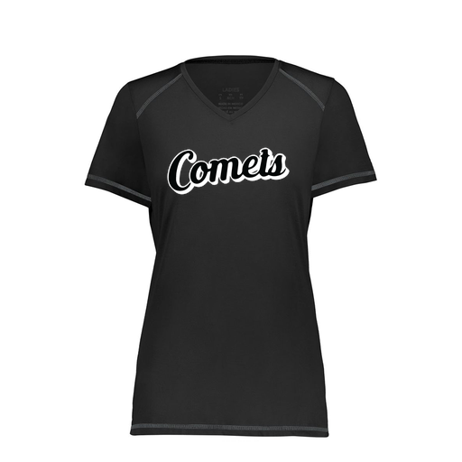 [6844.080.XS-LOGO1] Women's SoftTouch Short Sleeve (Female Adult XS, Black, Logo 1)