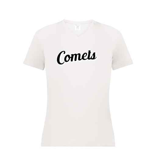 [2792.005.XS-LOGO1] Ladies Smooth Sport V-Neck T-Shirt (Female Adult XS, White, Logo 1)