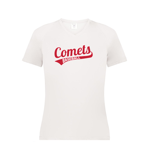 [2792.005.XS-LOGO3] Ladies Smooth Sport V-Neck T-Shirt (Female Adult XS, White, Logo 3)