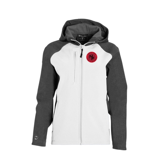 [229357.H04.XS-LOGO2] Soft Shell Full Zip Jacket - Womens (Female Adult XS, White, Logo 2)