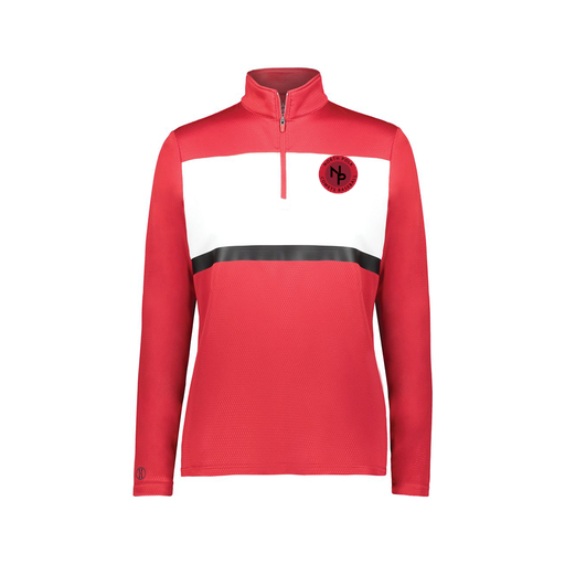 [222791.408.XS-LOGO2] Ladies Bold 1/4 Zip Pullover (Female Adult XS, Red, Logo 2)