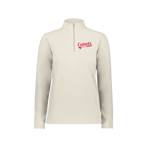 [6864.53T.XS-LOGO3] Ladies MicroFleece 1/4 Zip Pullover (Female Adult XS, White, Logo 3)