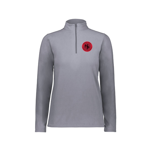 [6864.059.XS-LOGO2] Ladies MicroFleece 1/4 Zip Pullover (Female Adult XS, Gray, Logo 2)