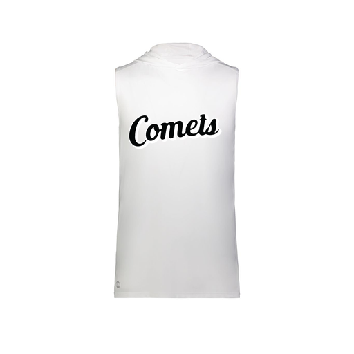 [222590.005.XS-LOGO1] Men's CoolDry Sleeveless Hoodie (Adult XS, White, Logo 1)