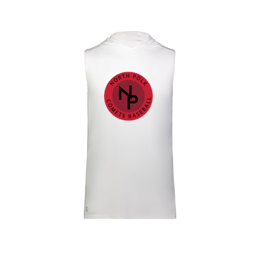 [222590.005.XS-LOGO2] Men's CoolDry Sleeveless Hoodie (Adult XS, White, Logo 2)