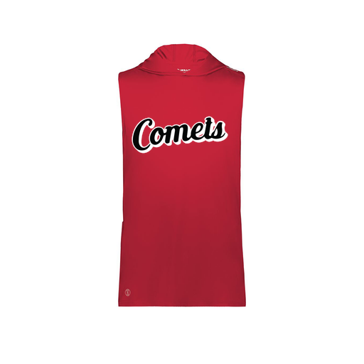 [222590.083.XS-LOGO1] Men's CoolDry Sleeveless Hoodie (Adult XS, Red, Logo 1)