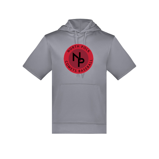 [6871.059.S-LOGO2] Men's Dri Fit Short Sleeve Hoodie (Adult S, Gray, Logo 2)