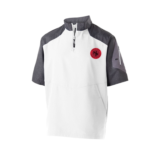 [229545.H04.XS-LOGO2] Men's Raider SS Pullover (Adult XS, White, Logo 2)