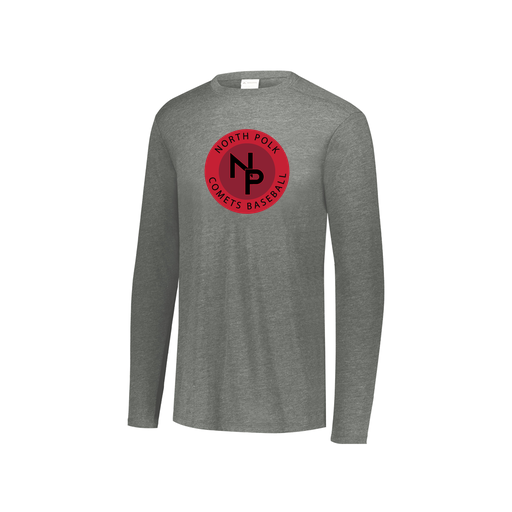 [FTLCUBGY-YS-LOGO2] Decker Youth Tri-Blend T-Shirt - Long Sleeve (Youth S, Gray, Logo 2)