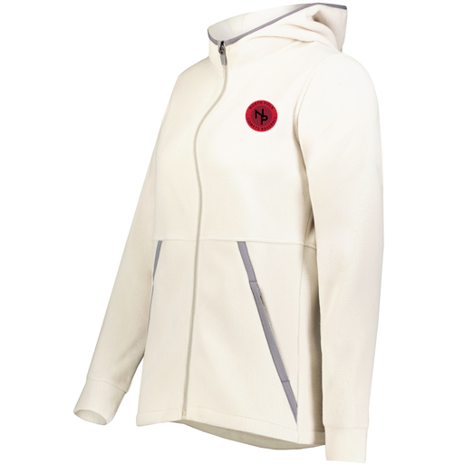 [6860.53T.XS-LOGO2] Ladies Chill Full Zip Fleece (Female Adult XS, White, Logo 2)