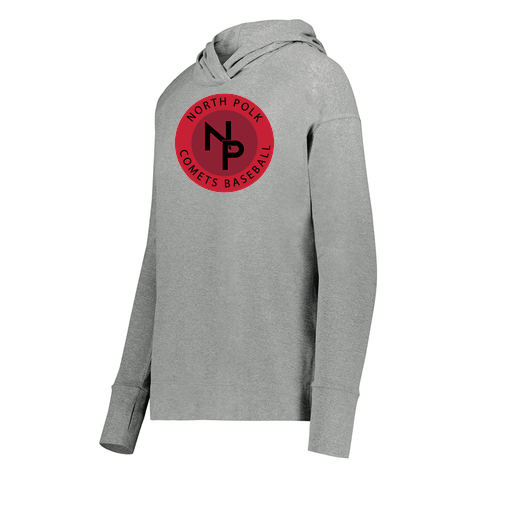 [222798-SIL-FAXS-LOGO2] Ladies Ventura Thin Knit Hoodie (Female Adult XS, Silver, Logo 2)